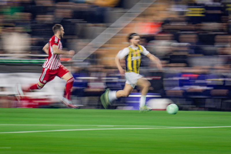 Ferdi Kadioglu of Fenerbahce in action during the match. Fenerbahce and Olympiakos faced each other in the UEFA Conference League Quarter final 2nd leg , the match took place at Ulker Sukru Saracoglu Stadium on April 18, 2024. (Photo by YAGIZ GURTUG/Middle East Images/AFP via Getty Images)