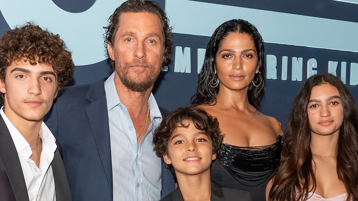 Camila Alves' daughter Vida, 14, is a dead ringer for her famous mom as they support Matthew McConaughey at fundraiser in Austin